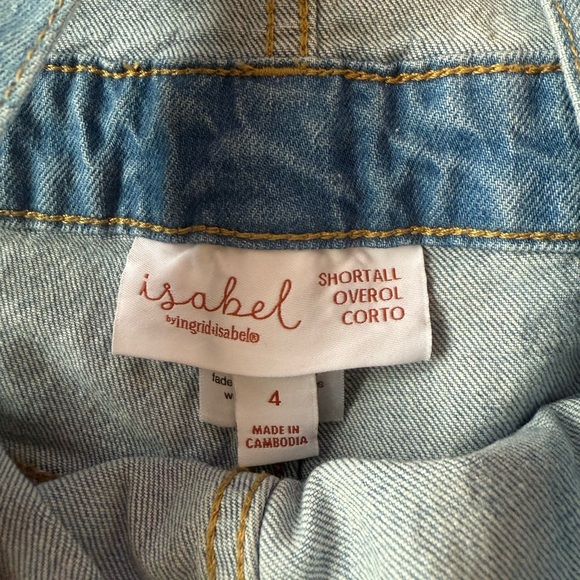 Isabel Maternity shortal overol corto size 4 denim raw hems light color - Picture 9 of 9